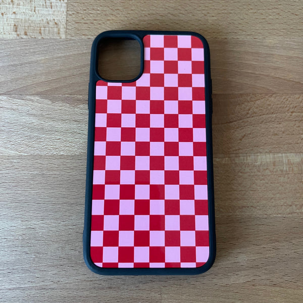 Hot Pink Checkered iPhone Case
